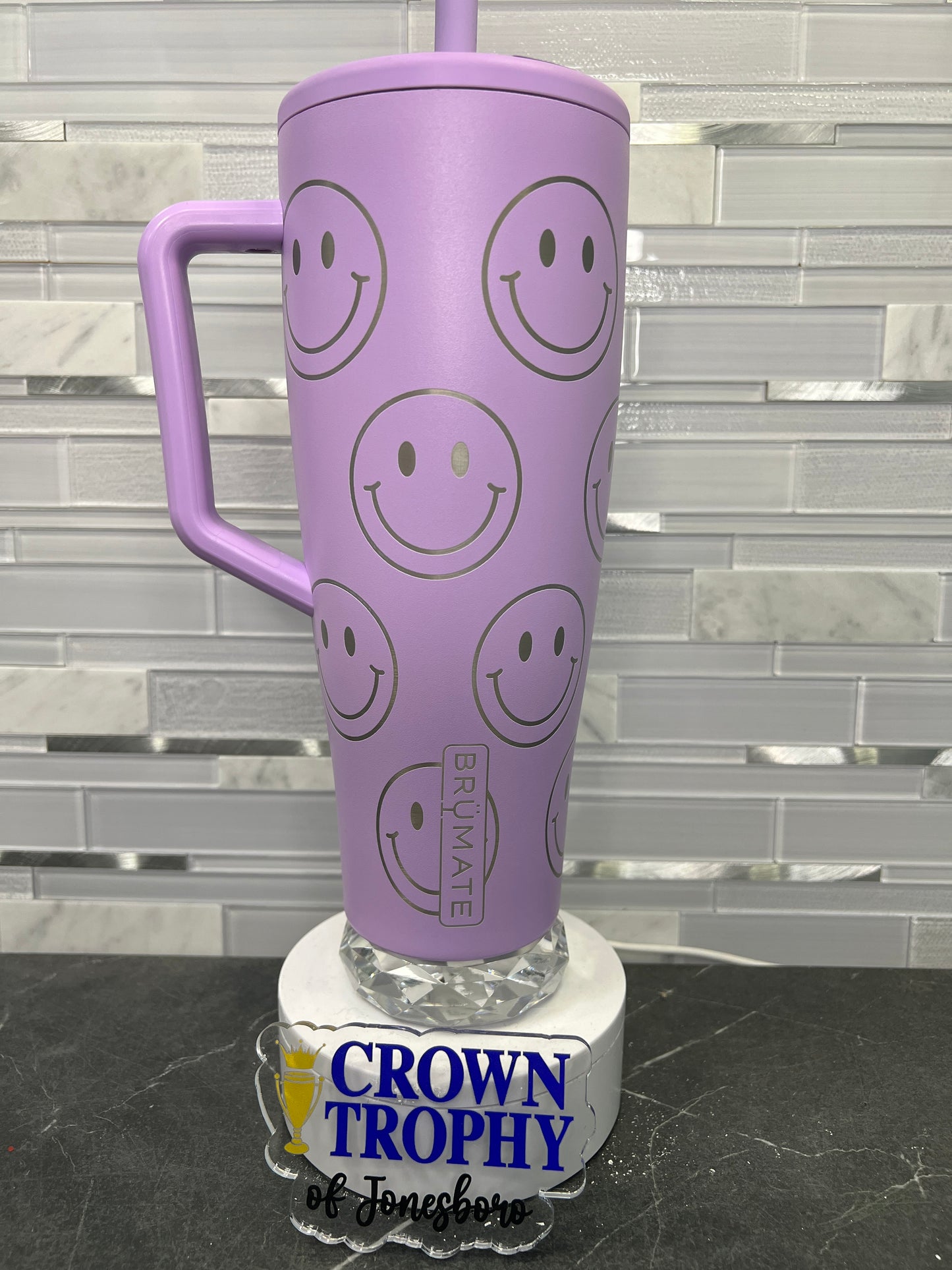 Lavender 40oz Era with Smiley Face Wrap